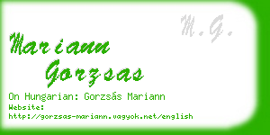 mariann gorzsas business card